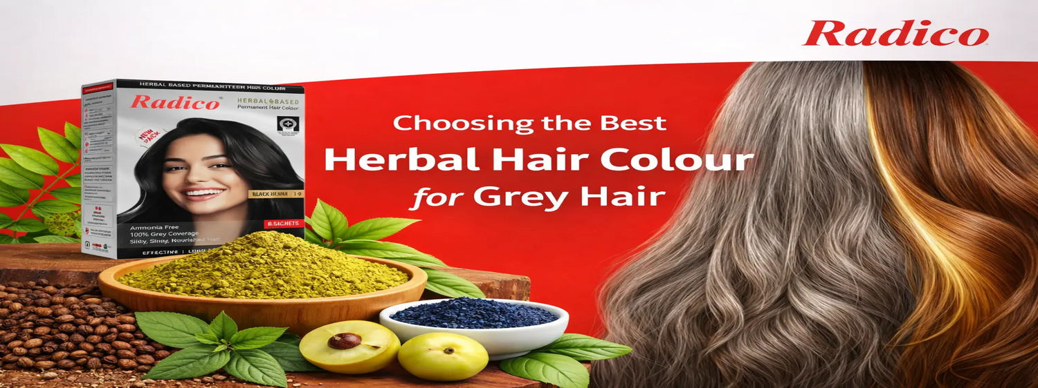 this image describes why some herbal hair colour fails on grey hair and how to choose the best herbal hair colour
