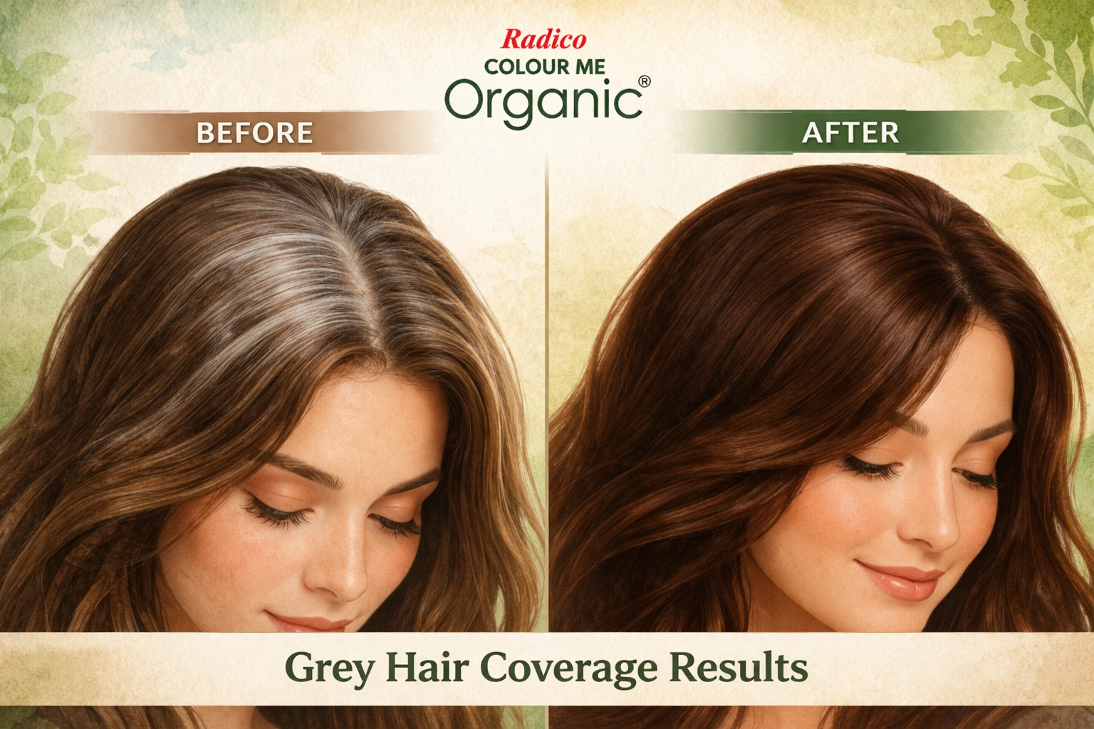 Radico organic hair colour grey hair coverage before and after results