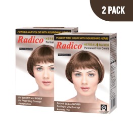 Herbal Based Natural Brown Hair Colour - No Ammonia Formula - Easy to Use, Mix & Apply (Pack of 2)
