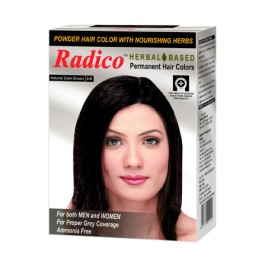 Natural Herbal Permanent Dark Brown Hair Colour - No Ammonia Formula - Easy to Use, Mix & Apply (60g)